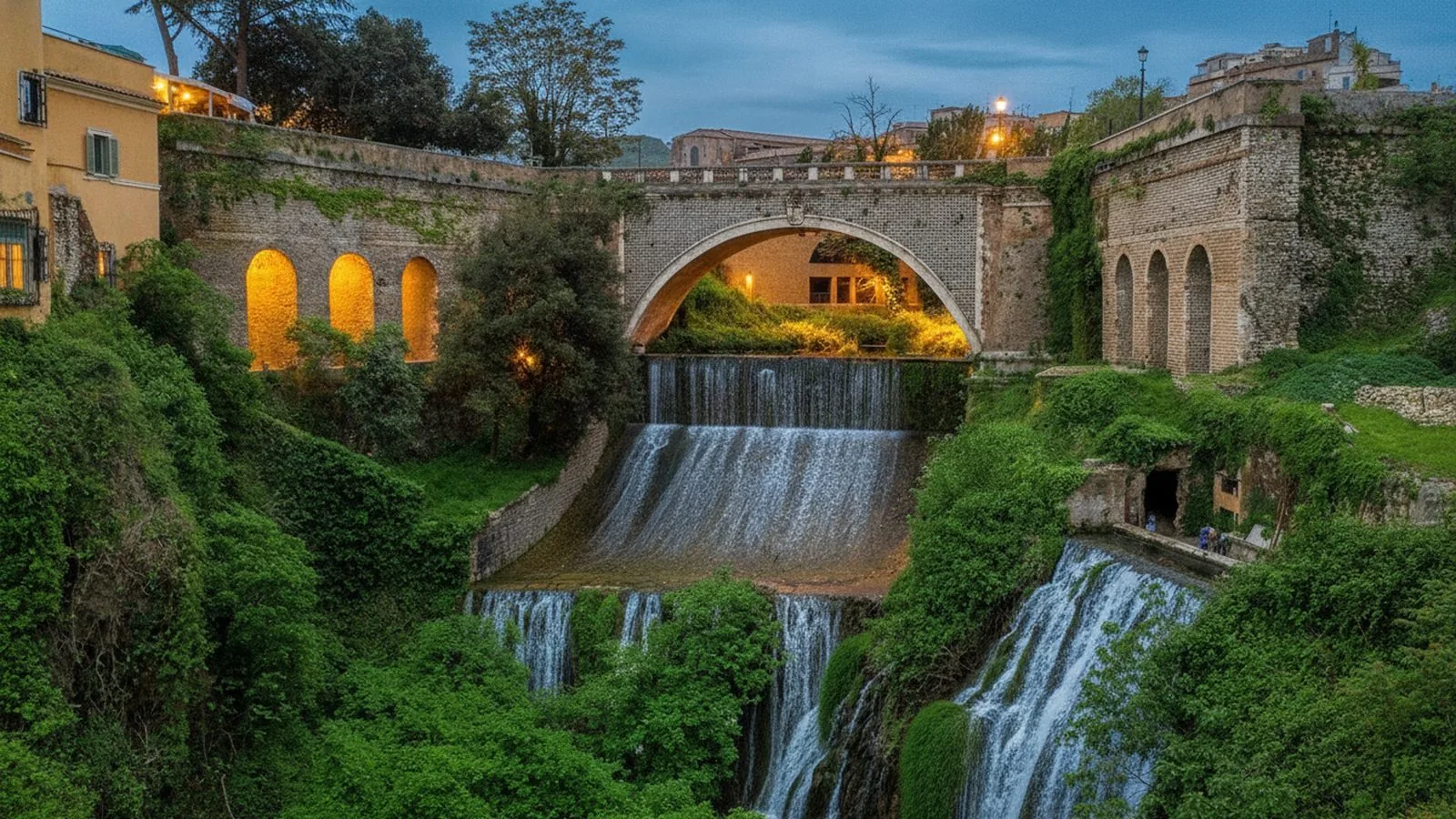 Villa Gregoriana con le cascate dell'Aniene